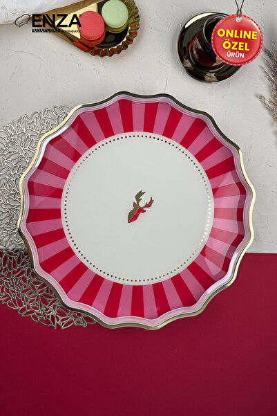 Enza Modern Round Tea Coffee Breakfast and Presentation Tray 38 cm