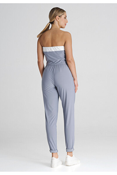 Figl Loose jumpsuit with ruffles, gray M1025, size M