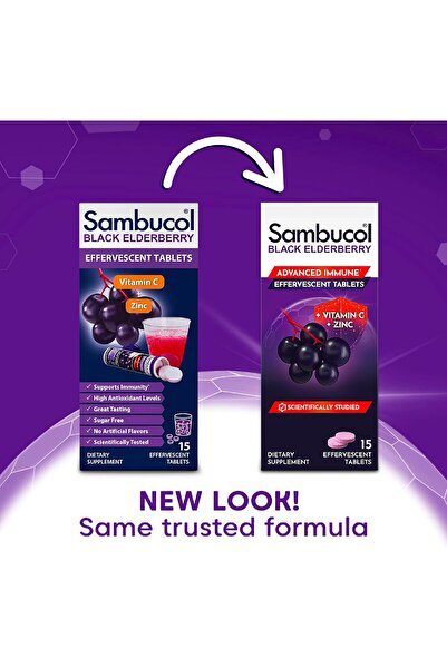 Sambucol Elderberry Effervescent Tablets, 15 Count, L-Carnitine