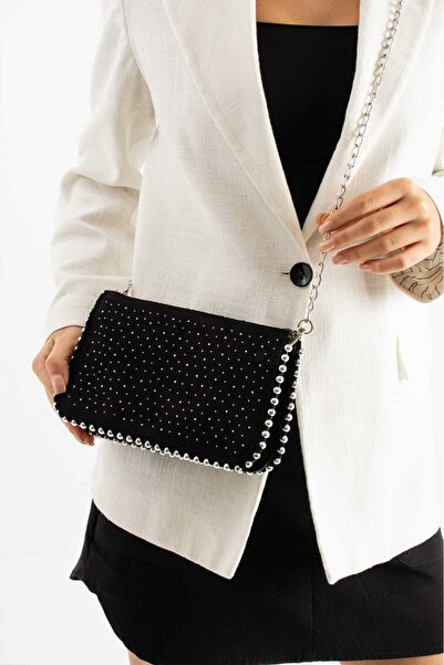 Zealous Mini Suede Stone Beaded Bag