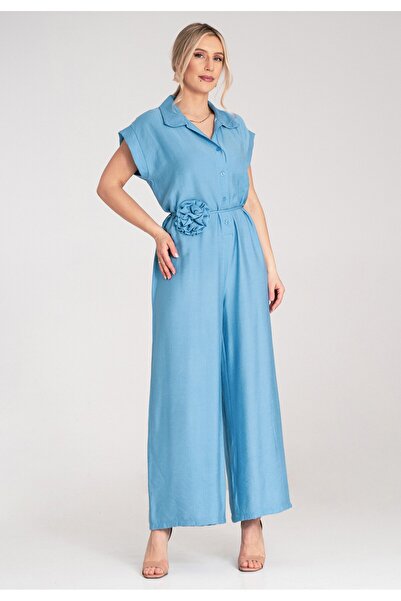 Figl Salopetă cu croi larg - Salopetă cu mânecă scurtă - Albastră M1177 Universal