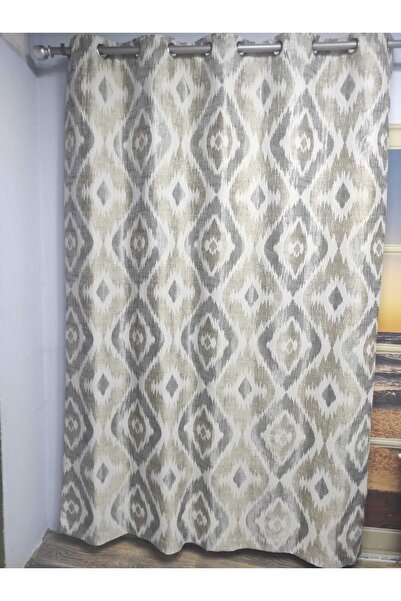 Evcimenhome Lined Rustic Curtain with Eyelet Metal Rings 170Cmx230Cm