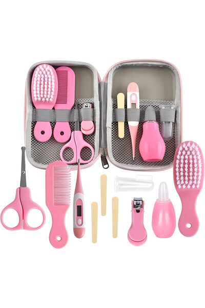 Generic MclleHome 8-in-1 Baby Grooming and Care Kit (Brush, Comb, Nail Clipper, Nasal Cleaner, Thermometer)