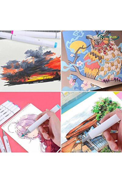 HavenPlus Dual Tip Art Markers, 60 Colours, Water-Based, Fine and Brush Tips