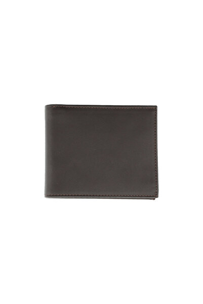Kiğılı Plain Men's Card Holder Leather Wallet with Coin Compartment