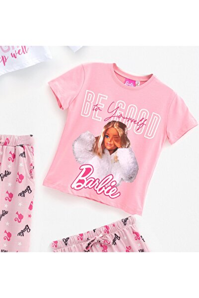FOR YOU MODA 4-teiliges Barbie-Set aus T-Shirt und pinken Shorts