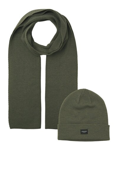 Jack & Jones Men's khaki scarf model code: (12102728) jacdna giftbox