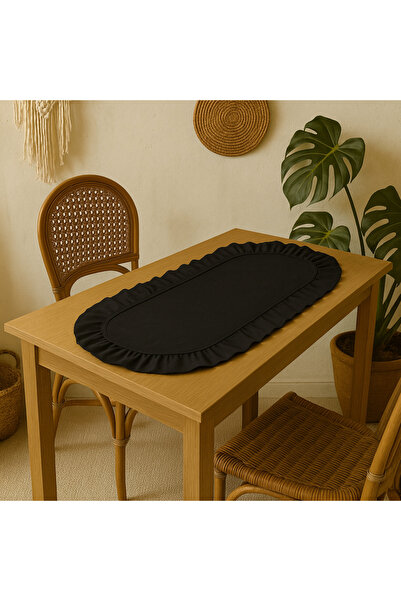 Belomia Home Collection Kadife Doku Oval Fırfırlı Mini Boy Runner | 30x80 cm ...