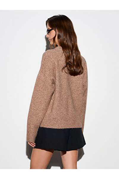 Dilvin 10837 Soft Textured Heart Knitwear Sweater