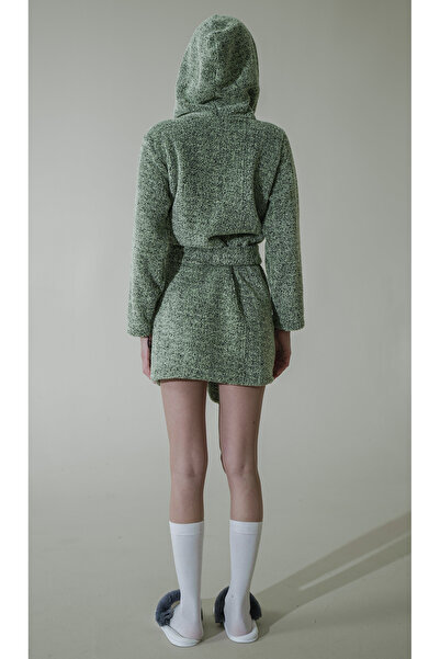 Mita Concept Green Hooded Plush Robe
