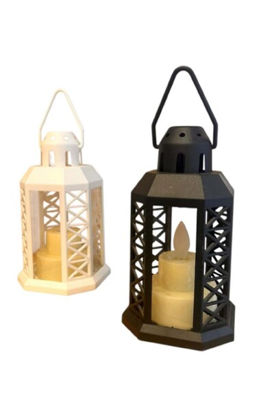 Genel Markalar Dekoratif Pilli Gün Işığı Mum Efektli Fener Lamba Asılabilir 1...