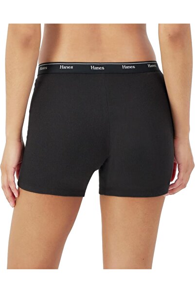 HANES Women's Originals Mid-thigh Boxer Briefs, Stretch Cotton, Assorted (4-pack)