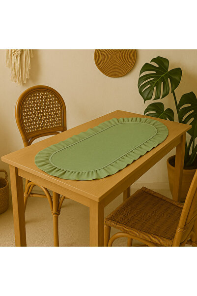 Belomia Home Collection Kadife Doku Oval Fırfırlı Mini Boy Runner | 30x80 cm ...