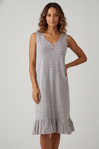 enmodaiçgiyim Rochie de vară pentru femei, cu model de frunze albastre, din bumbac cu volane, cu decolteu în V, cu mâneci zero, lungime midi