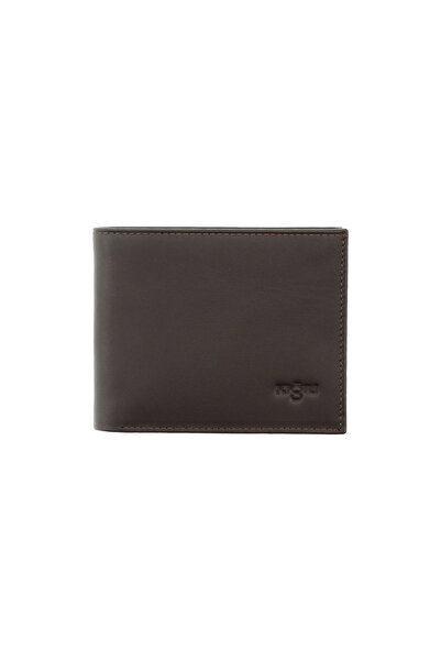 Kiğılı Plain Men's Leather Wallet with Card Holder Compartment
