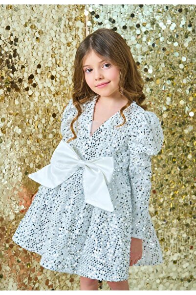 jood kids Bülü kadife coçuk elbisesi