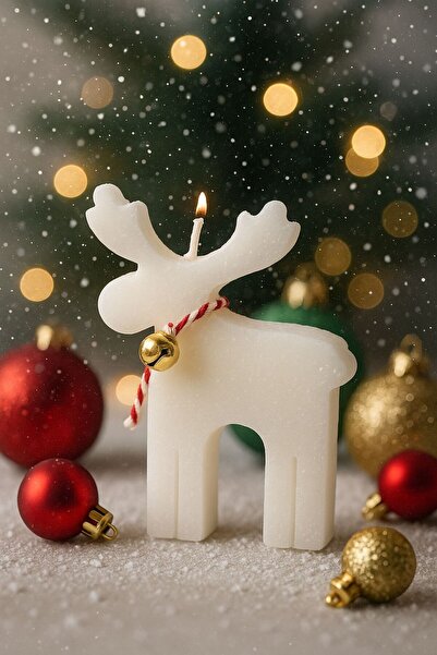 Christmas Deer Candle Merry Christmas Santa Claus Deer Bells 1pc
