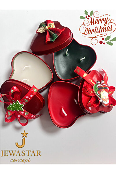 JEWASTAR CHRİSTMAS SERİES CANDLE 7X7X3,5 3 ADET ÇAM AĞAÇ - KUKİNA - NOELBABA ...