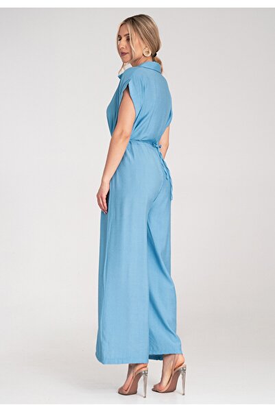 Figl Salopetă cu croi larg - Salopetă cu mânecă scurtă - Albastră M1177 Universal