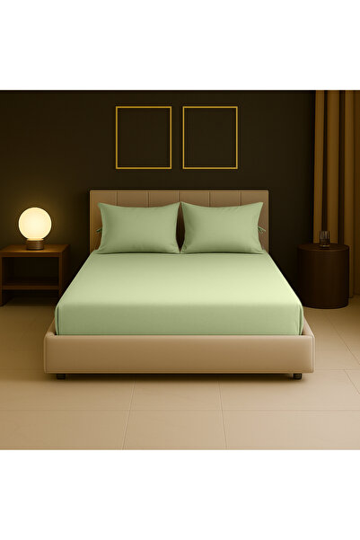 Sabia 100% Cotton 62 Thread Count 180X200 cm +37 cm Height Suitable Extra Large Size Elastic Sheet Set