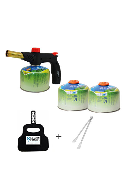 NURGAZ 1 Adet Çakmaklı Pürmüz + 2 Adet Yedek Kartuş +Karavan Kampüs Yelpaze v...