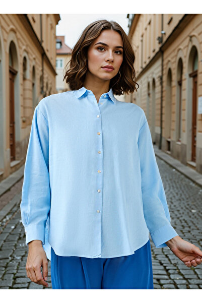 FAV Regular Fit Linen Shirt with Long Sleeves