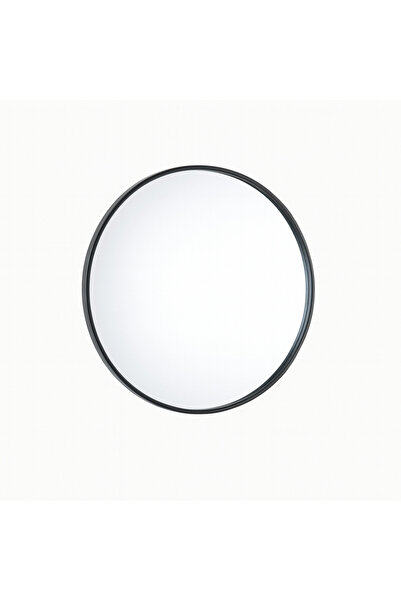 Ebticar Round Wooden Frame Mirror – 80×80 (Black)
