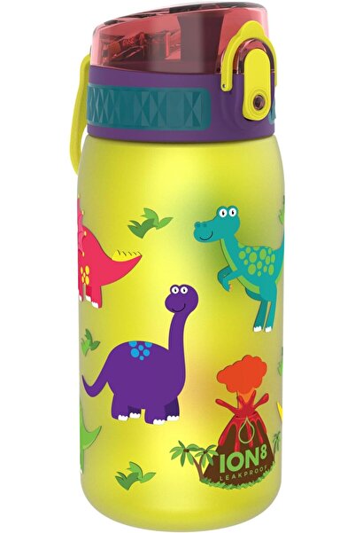 Ion8 زجاجة مياه للأطفال مقاومة للتسرب، تصميم ديناصور، 350 مل، خالية من مادة BPA
