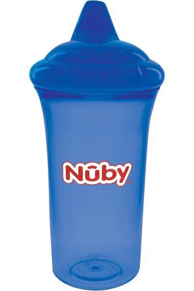 Nuby No-Spill Sippy Cup with Dual-Flo Valve, 9 oz, Silicone/Plastic