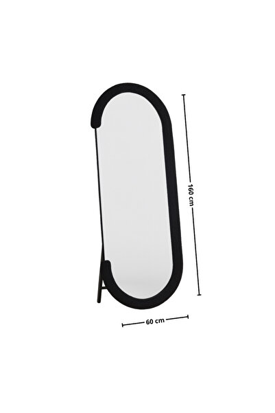 Ebticar Half-Round Black Bouclé Mirror