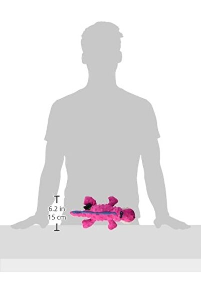 goDog Gators Plush Squeak Dog Toy with Chew Guard Technology - Pink, Size S