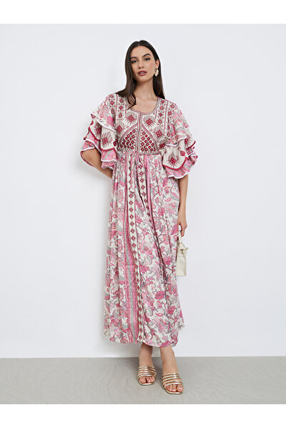 Maxim Creation By Styli Handwork Embroidery Jalabiya with Flrill Sleeves