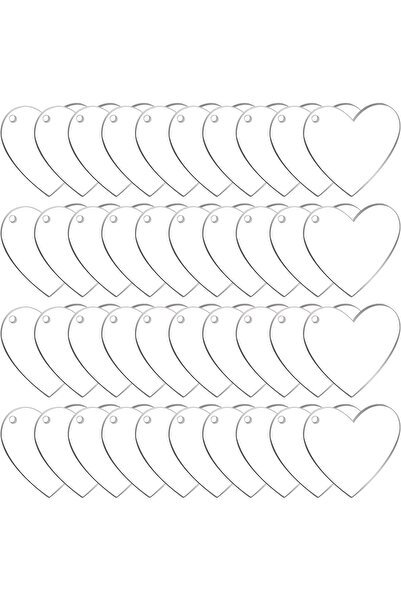 Generic 60 Pack 2 Inch Acrylic Heart Keychain Blanks (1/8" Thick)