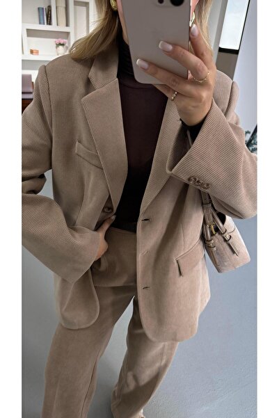 Sezgi Tekin Мъжко камелско кадифено сако