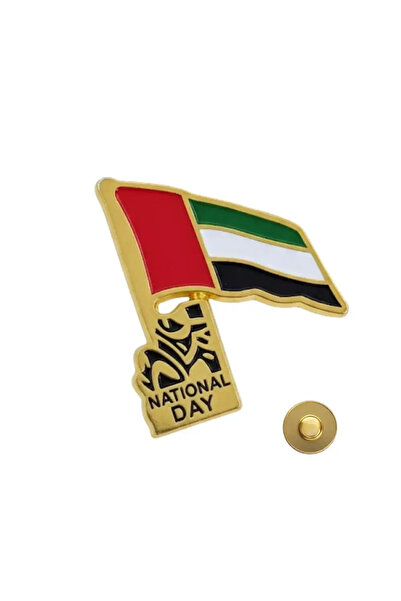 Generic UAE National Flag Shaped Bagde With Magnetic Button For National Day Celebration