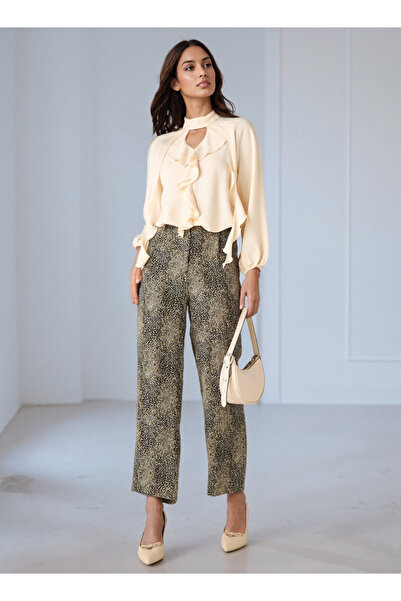 FAV Ruffle Accent Top with Keyhole Neck