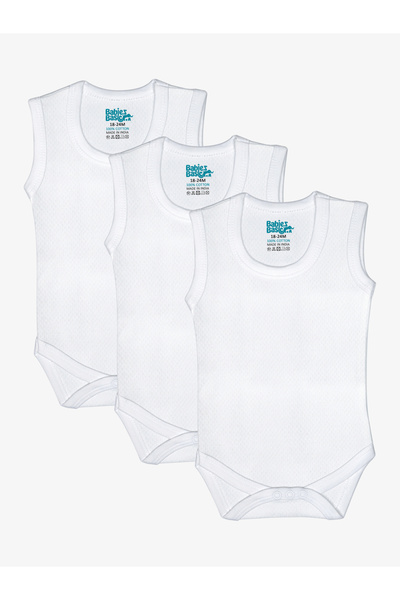 Babies Basic By Styli Pack of 3 - Super Combed Cotton Sleeveless Bodysuit