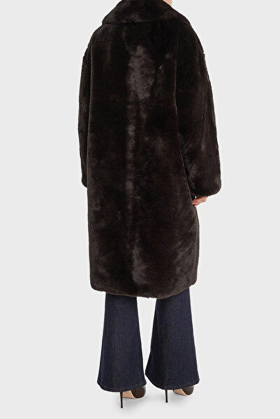Guess Vanna Regular Fit Double-Breasted Collar Long Faux Fur Coat W5Bl95Wj110 Coat W5Bl95 Wj110 G1H3