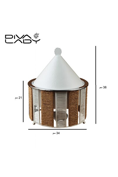 DIVA LADY 🔥 Luxury white buffet warmer – 5 liter capacity | Height 38 cm – Bowl height 21 cm – Diameter 34 cm ✨