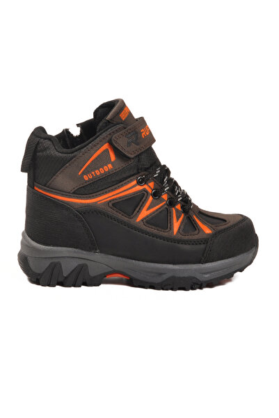 ruffon Brown Orange Fleece Non-Slip Sole Children's Outdoor Boots 2301 P