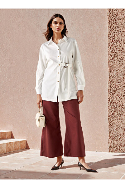 FAV Collared Cotton Shirt with Side Belt