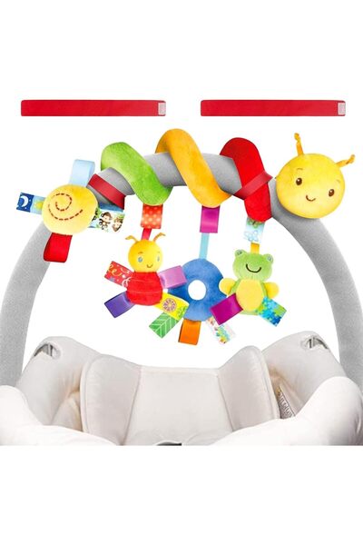 WEZCHUGHAOL Spiral Hanging Baby Rattle Toy — Worm Shape with Bell for Crib/Stroller/Car Seat, Mult