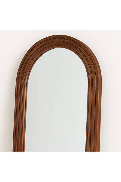 Ebticar Standing Arch Mirror – Wooden Frame (Brown, 180×70)