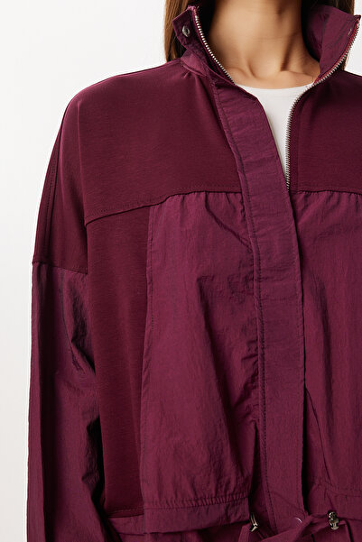 Lovelyİstanbul Mock Neck Parachute Paneled Modal Suit Lby0028 Mürdüm