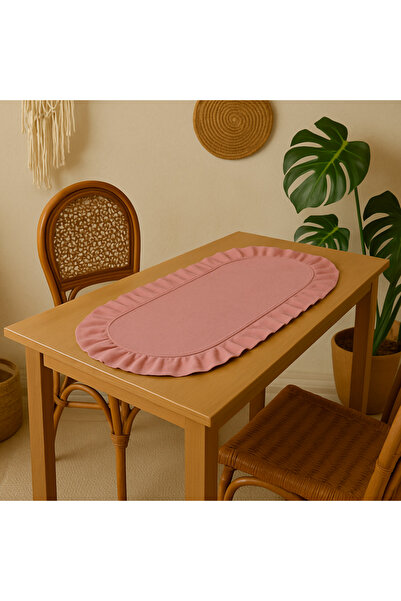 Belomia Home Collection Kadife Doku Oval Fırfırlı Mini Boy Runner | 30x80 cm ...