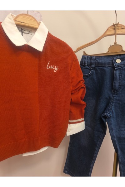 kidsense Boy's Lucy Knitwear Sweater Shirt Jeans Pants 3-Piece Set