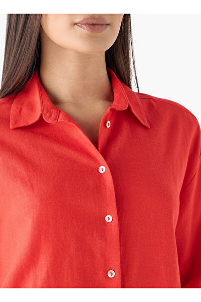 FAV Regular Fit Linen Shirt with Long Sleeves