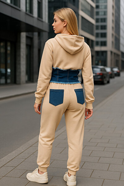 Welike Women's outfit with denim inserts