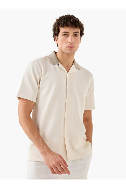 FAV قميص جاكار بقصّة عادية