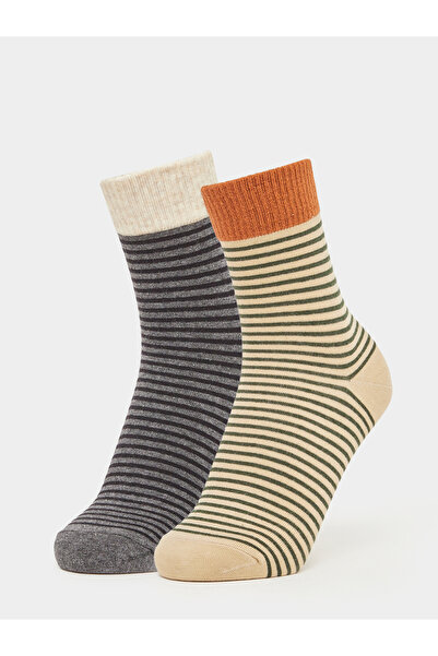 Styli Pack of 2 - Striped Crew Socks